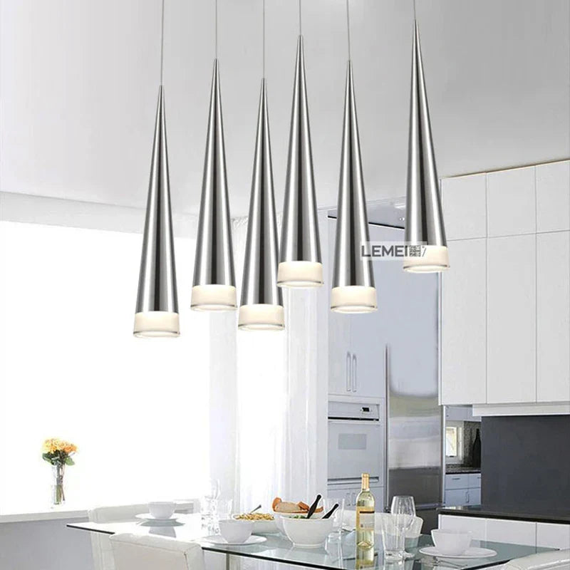 Conical Pendant Light: Modern Aluminum Industrial Lighting for Home, Living Room, Cafe.