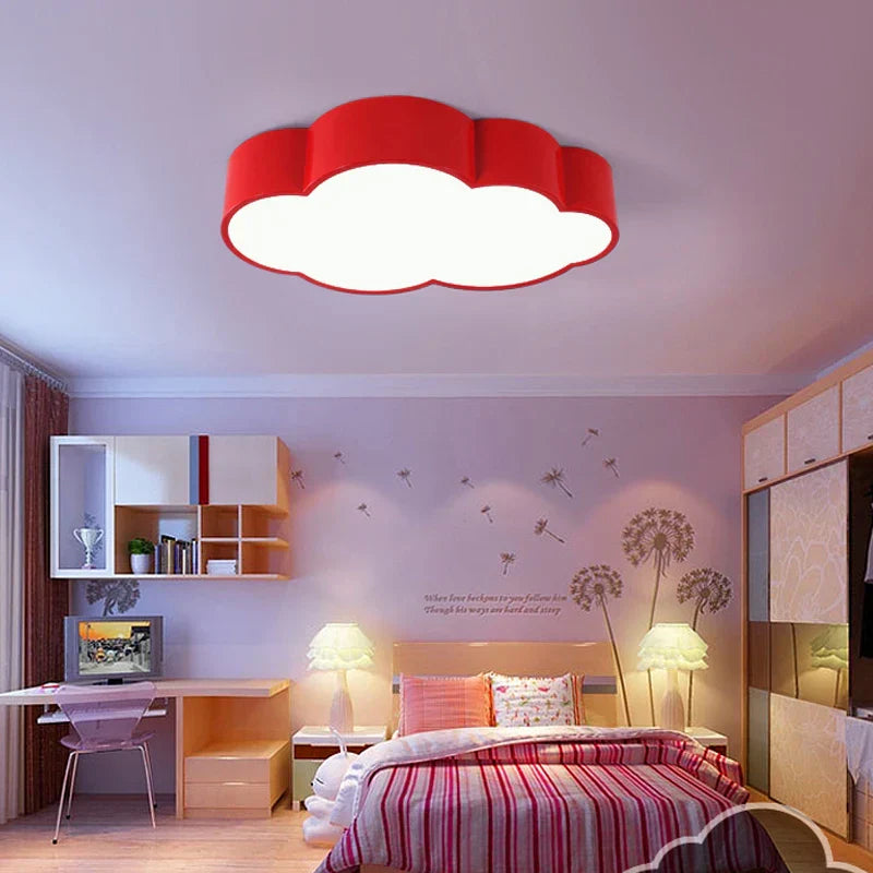 LED Cloud Kids Room Ceiling Light - Yellow Blue Red White Fixtures