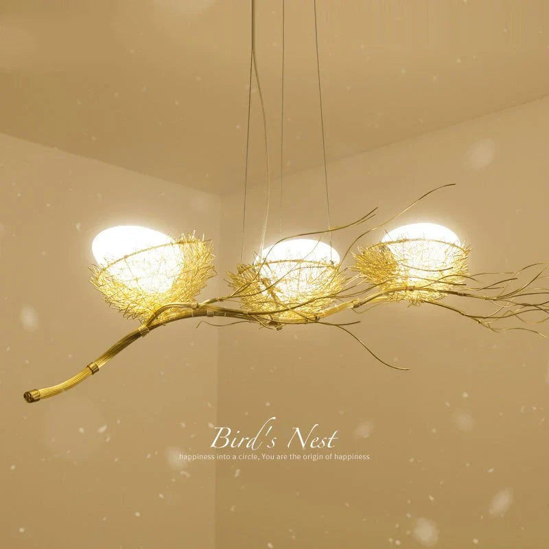 Nordic Bird's Nest Cafe Chandelier LED Art Luminaria - Romantic & Unique Lighting