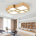 Japanese Solid Wood Ceiling Lamp for Home Living Room Bedroom Study