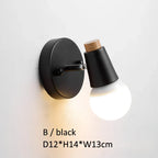 Modern Deer Antlers LED Wall Light Black White Solid Wood Novelty Animal Wall Lamp