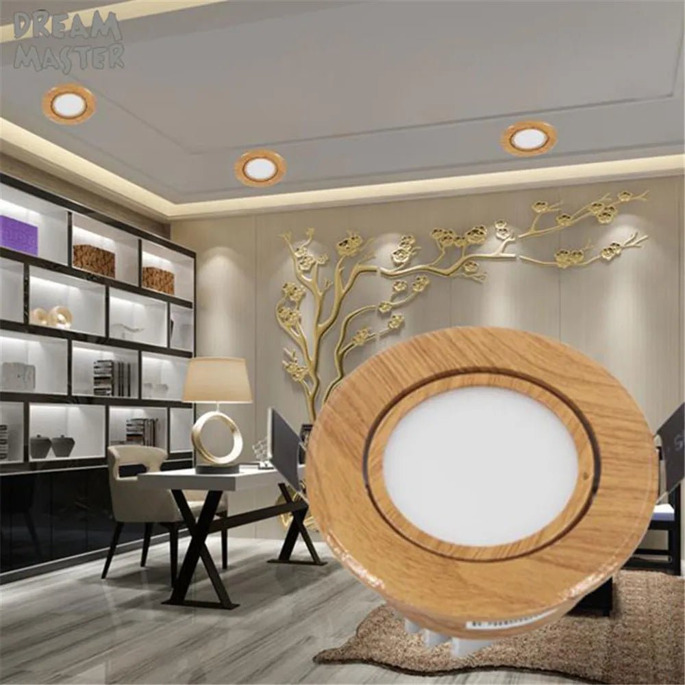Wood LED Recessed Ceiling Light | Adjustable Modern 5W LED Wood Ceiling Lamp