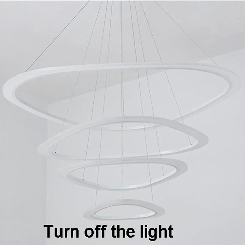 Circle Rings Acrylic LED Pendant Lights for Living Room and Dining Room