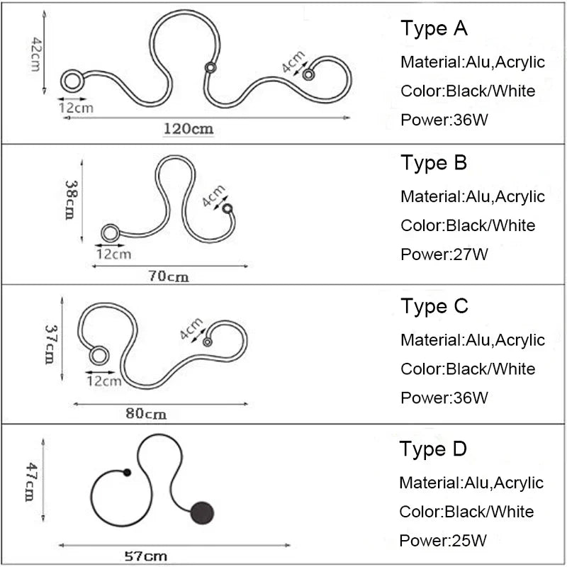 Wave Design LED Chandelier for Dining Room and Living Room Lighting