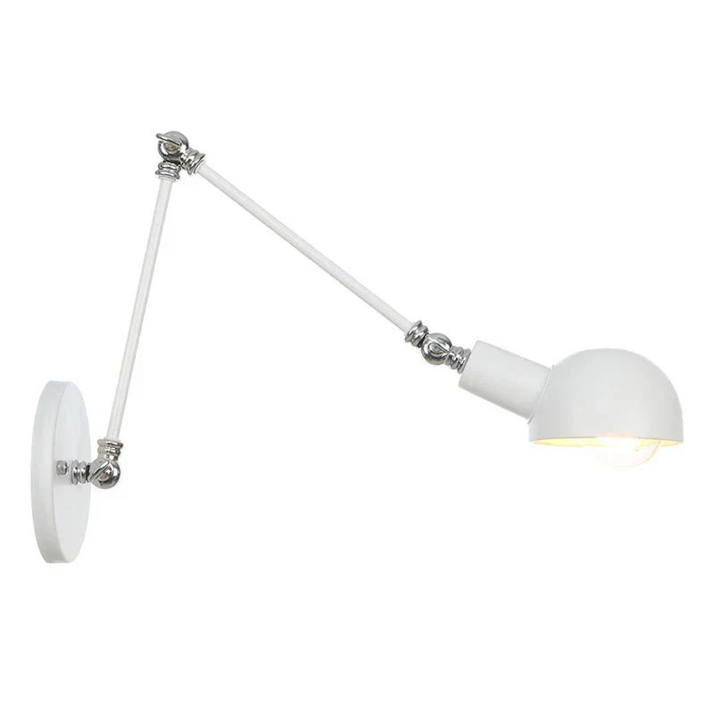 Vintage Swing Arm Wall Lamp in White Brass Finish