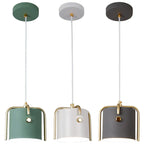 Nordic Wood Pendant Lights by - LED Hang Lamp with Colorful Aluminum Fixture
