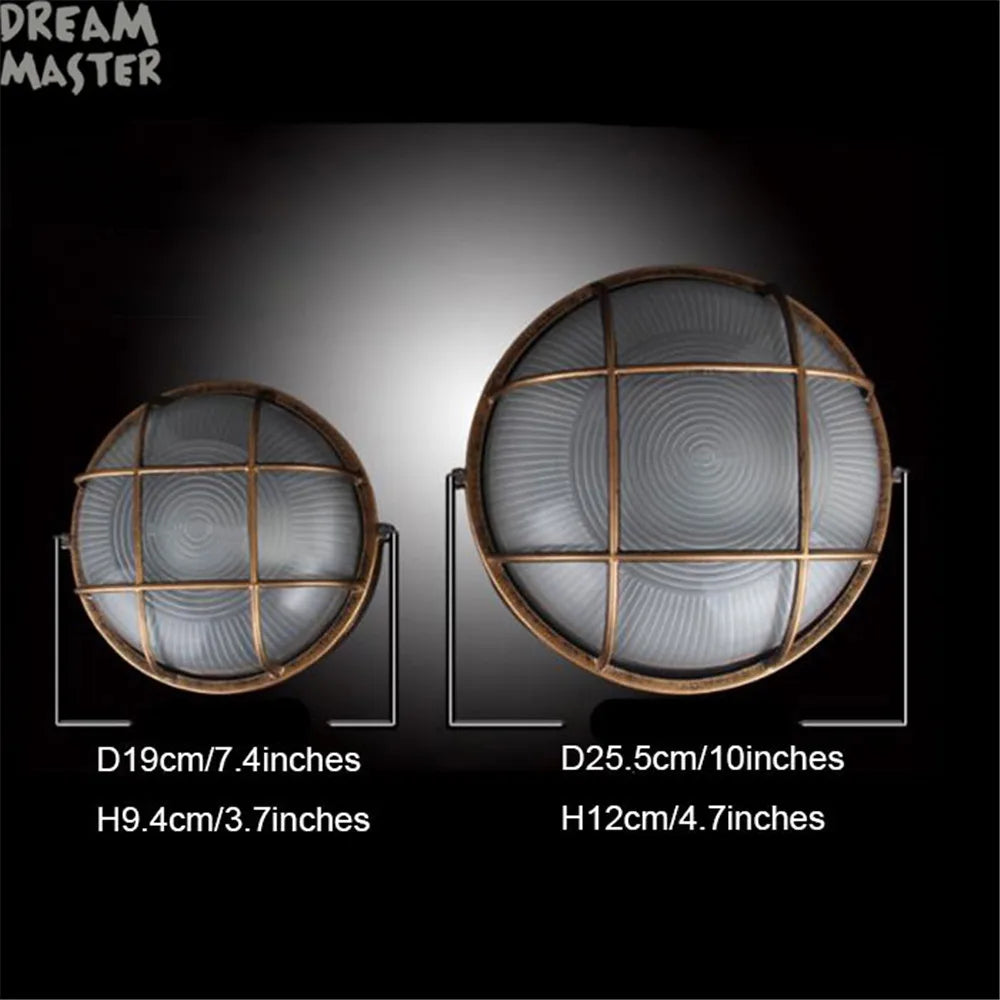 Vintage Bronze Kitchen Ceiling Lamp with E27 Socket Explosion-Proof Industrial Lighting