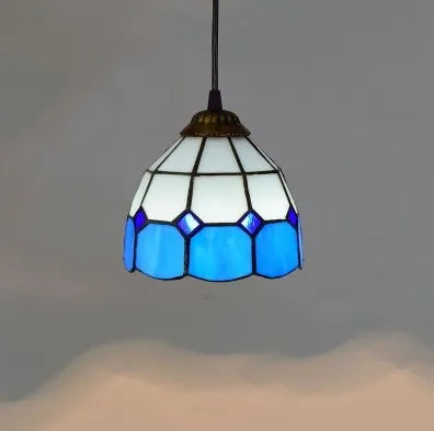 Stained Glass Pendant Light - Vintage Mediterranean Hanging Lamp for Home Decor