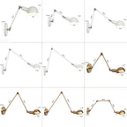 Vintage Swing Arm Wall Lamp in White Brass Finish