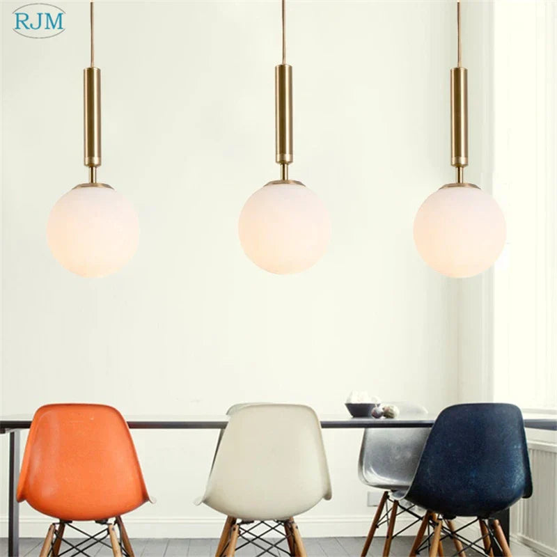 Glass Ball LED Pendant Light: Nordic Modern, Single Head, Creative Design