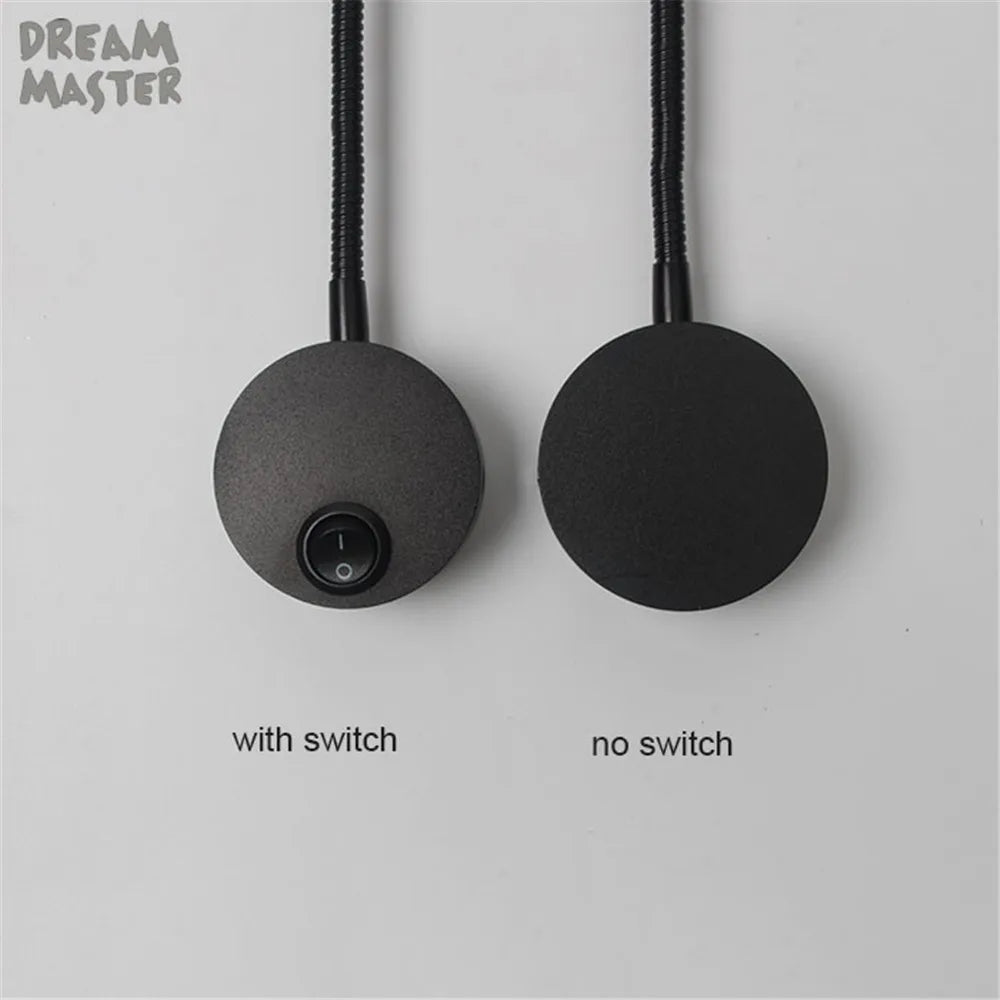 LED Mirror Light Bedside Lamp | Modern Minimalist Wall Lighting in Black