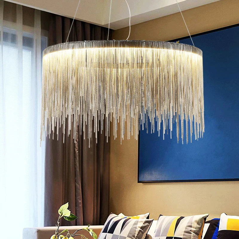 Modern Villa Art Chain Chandelier for Bedroom, Living Room, Restaurant