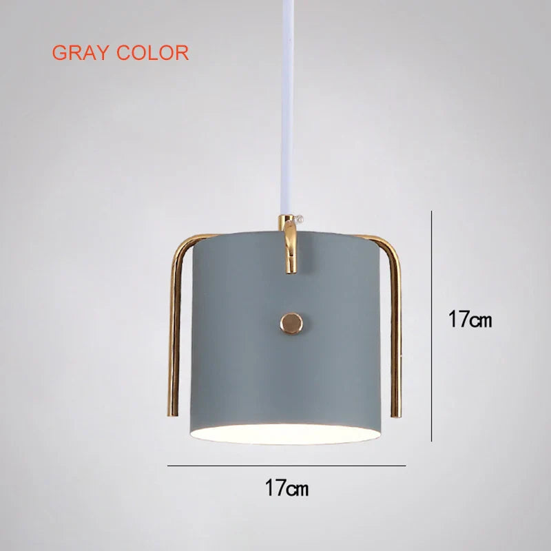 Nordic Wood Pendant Lights by - LED Hang Lamp with Colorful Aluminum Fixture
