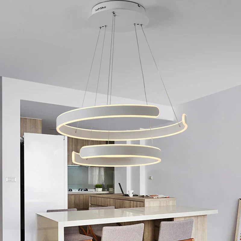Geometry Circle Rings LED Pendant Light for Living Room Dining Room