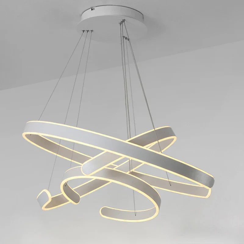 Geometry Circle Rings LED Pendant Light for Living Room Dining Room