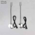 Silver Flexible Hose LED Wall Lamp 3W Bedside Reading Light with Switch