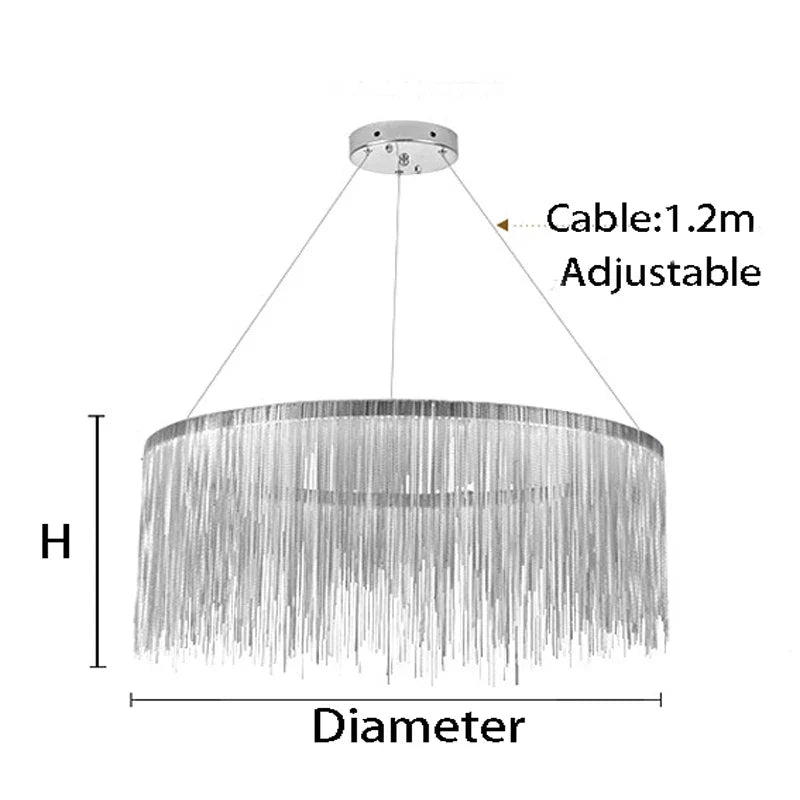 Modern Villa Art Chain Chandelier for Bedroom, Living Room, Restaurant