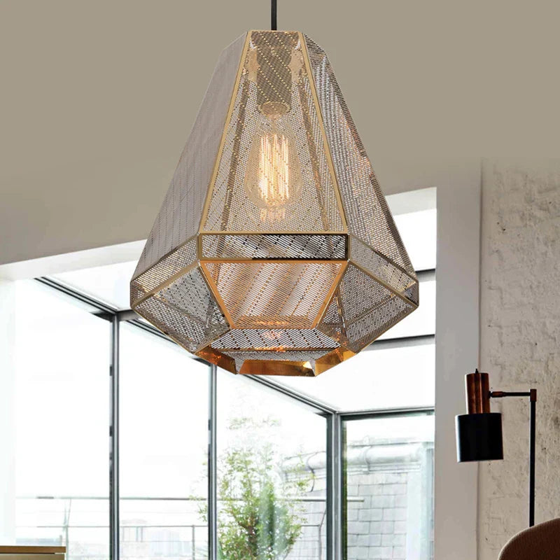 LED Pyramid Pendant Lamp: Modern Diamond Drop Light for Bedroom & Restaurant