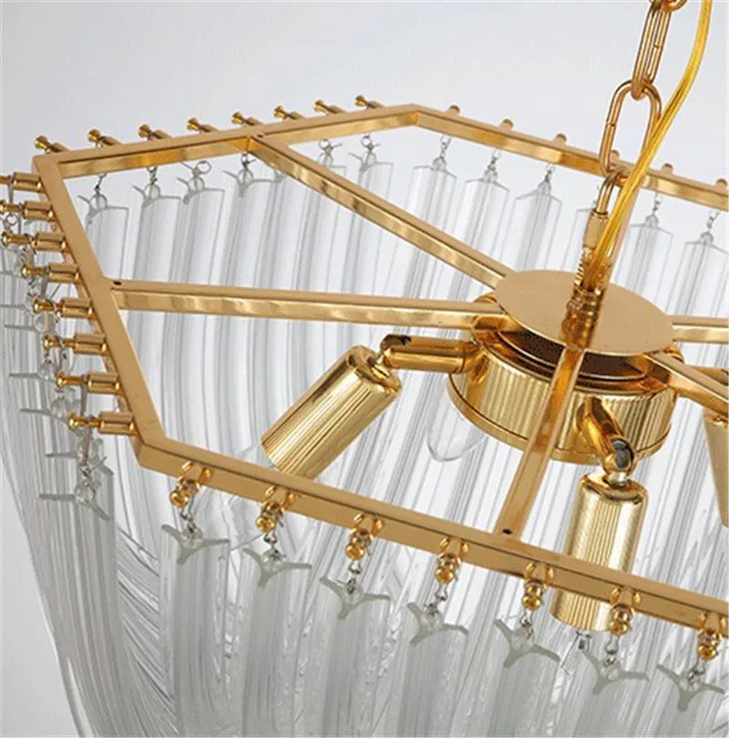 Art Glass Tube Pendant Chandelier Dining Room Hanging Lamp