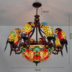 Glass Parrot Pendant Chandelier for Bar Club Living Room Bedroom