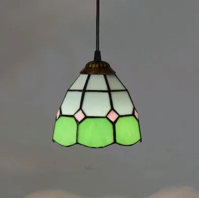 Stained Glass Pendant Light - Vintage Mediterranean Hanging Lamp for Home Decor