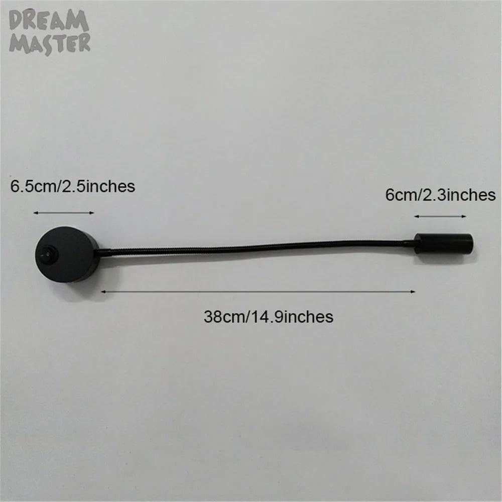 LED Mirror Light Bedside Lamp | Modern Minimalist Wall Lighting in Black