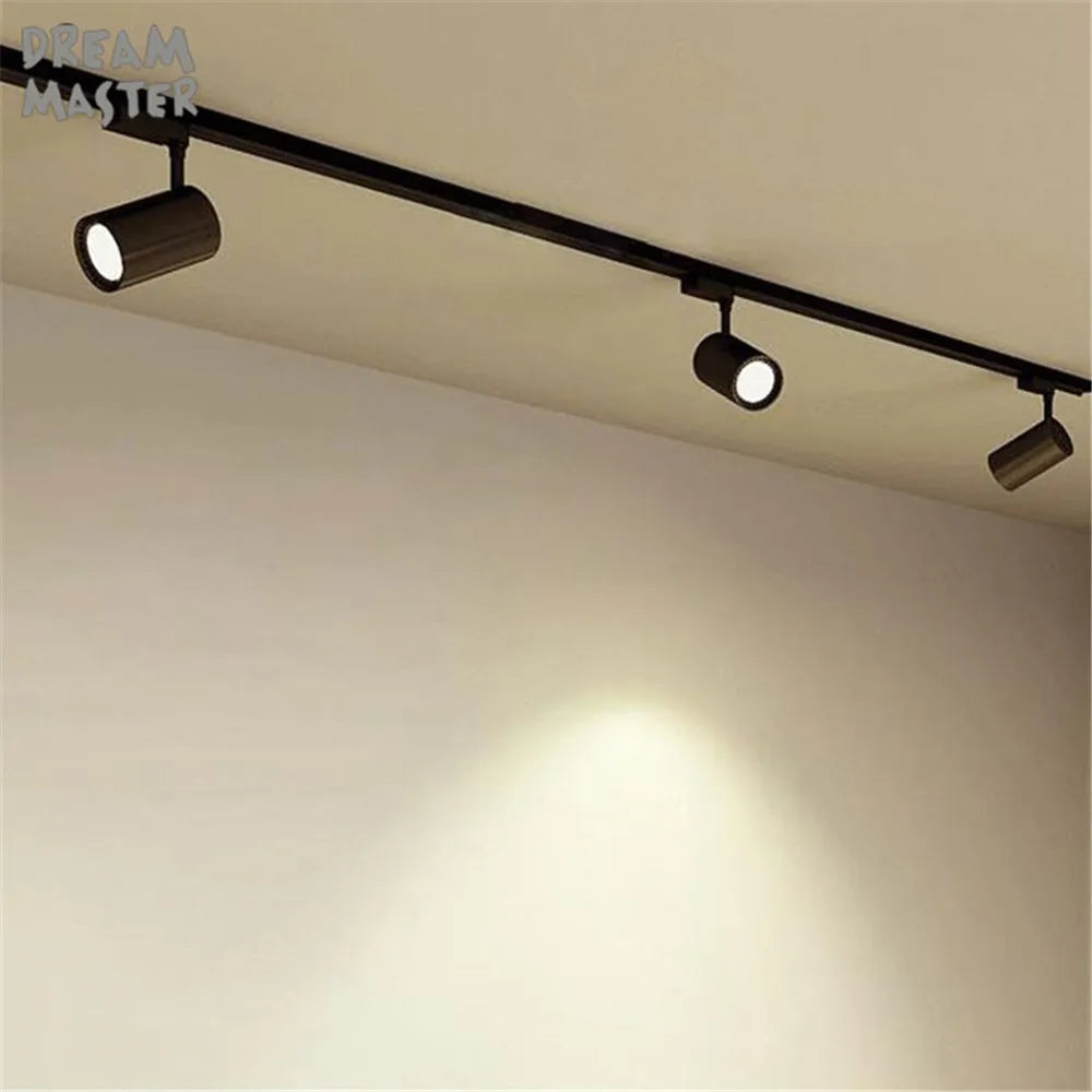 Ceiling Track Rail Connector Set: Black/White, Straight/Cross, 0.5m/1m, 2-Wire