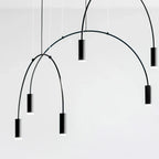 Line Art Black Semicircle Pendant Light for Living Room, Bar, Coffee Shop