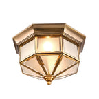 Copper Ceiling Lamp: Retro American European Living Room Bedroom Light