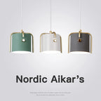 Nordic Wood Pendant Lights by - LED Hang Lamp with Colorful Aluminum Fixture