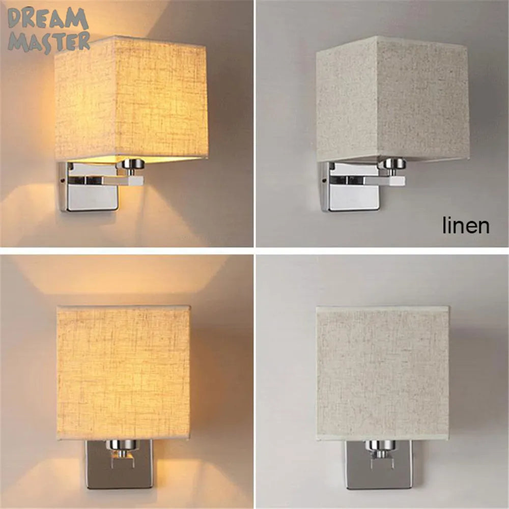 Modern Nordic Style E27 Wall Lamp Stainless Steel Bedroom Study Living Room Decor