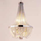 Silver Aluminum Chain Chandelier Post Modern Luxury Lighting