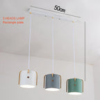 Nordic Wood Pendant Lights by - LED Hang Lamp with Colorful Aluminum Fixture
