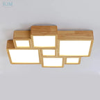 Japanese Solid Wood Ceiling Lamp for Home Living Room Bedroom Study
