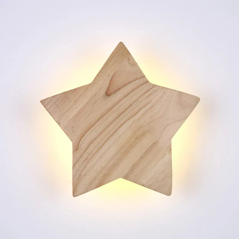 Star Wood Wall Lamp: Modern Solid Decor Lighting for Living Room, Bedroom, Corridor