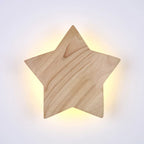 Star Wood Wall Lamp: Modern Solid Decor Lighting for Living Room, Bedroom, Corridor