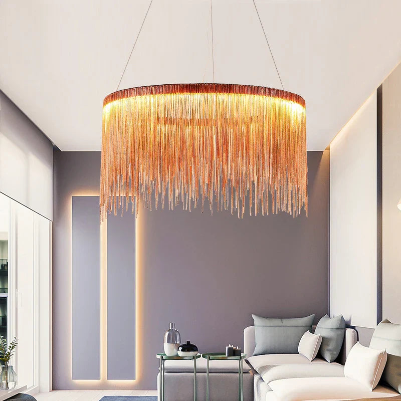 Modern Villa Art Chain Chandelier for Bedroom, Living Room, Restaurant