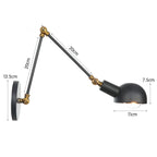 Vintage Swing Arm Wall Lamp in White Brass Finish