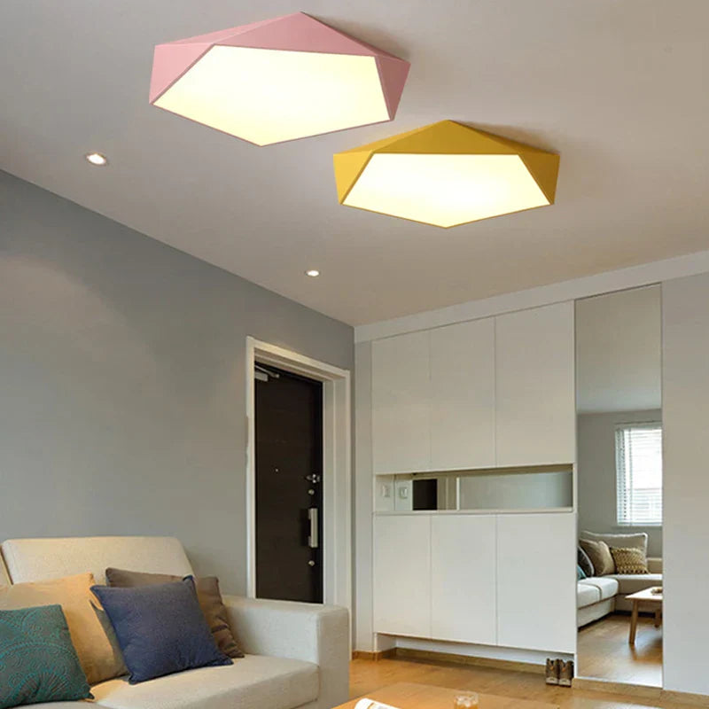 Geometric Dimmable LED Ceiling Lamps for Living Room Aisle Balcony Lighting