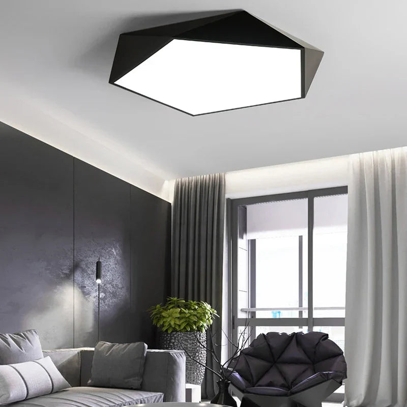 Geometric Dimmable LED Ceiling Lamps for Living Room Aisle Balcony Lighting