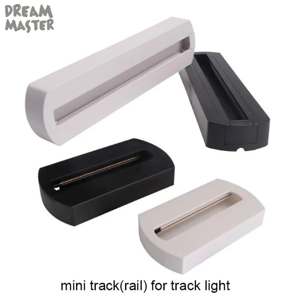 Surface Mount Track Light Adapter | Black/White Mini Track Base for Ceiling Light