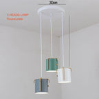 Nordic Wood Pendant Lights by - LED Hang Lamp with Colorful Aluminum Fixture