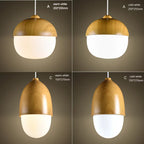 Nordic Nuts Pendant Lamp | Imitation Wood Design | E27 Bulb | Creative Lighting