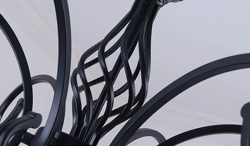 Metal Body Glass Chandelier: European Traditional Decor Lighting, E27 Led Ceiling Lamp