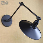 Industrial Swing Arm Wall Lamp Black Switch On Off Sconces Iron