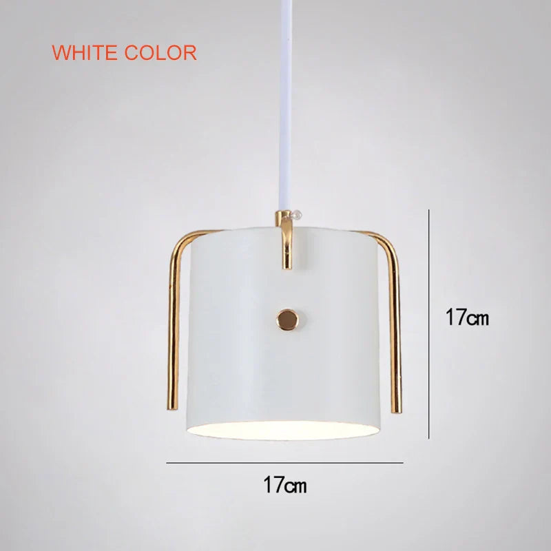 Nordic Wood Pendant Lights by - LED Hang Lamp with Colorful Aluminum Fixture