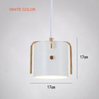 Nordic Wood Pendant Lights by - LED Hang Lamp with Colorful Aluminum Fixture