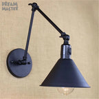 Industrial Swing Arm Wall Lamp Black Switch On Off Sconces Iron