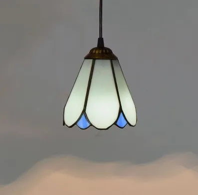 Stained Glass Pendant Light - Vintage Mediterranean Hanging Lamp for Home Decor