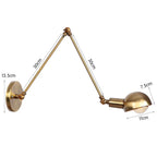 Vintage Swing Arm Wall Lamp in White Brass Finish